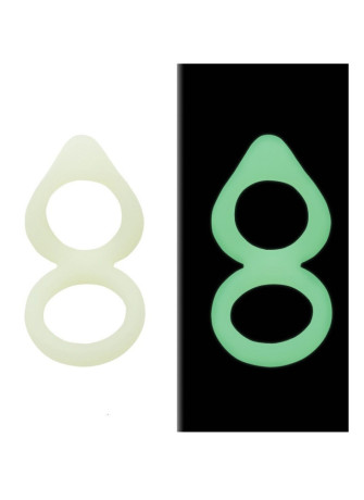 Double cockring vert fluorescent en silicone - WS-NV508B